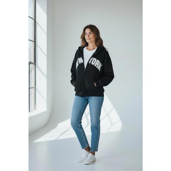 Tops - Parsa‎ Women’s Black  New York Hoodie Size XL